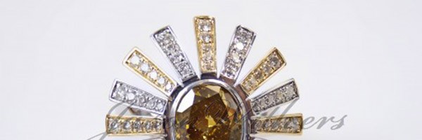 1.83Ct. Chameleon oval/cushion natural fancy diamond ring
