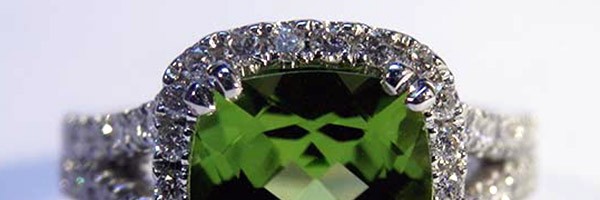 Green Cushion Peridot