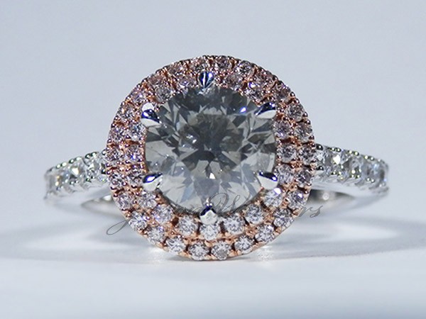 1.48 Ct's Pink Halo Ring